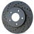 4179 Black Cross-Drilled & Slotted Rotor - Front Driver Side (Left)