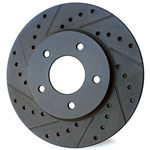 4179 Black Cross-Drilled & Slotted Rotor - Front Driver Side (Left)