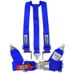 7041 No Longer Available CROW Seat Belt - 3" Sand Buggy Harness - Blue (one seat) floor mount