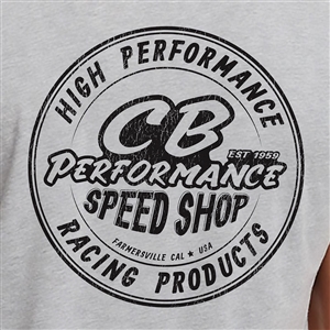 7942 CB Speed Shop Round Logo T-shirt - Dark Heather Grey (Large)