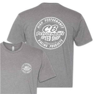 CB Speed Shop Round Logo T-Shirt - Dark Heather Grey (specify size)